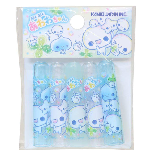 ぷくぷくあわわちゃん 鉛筆キャップ えんぴつカバー 5本セット クローバー カミオジャパン