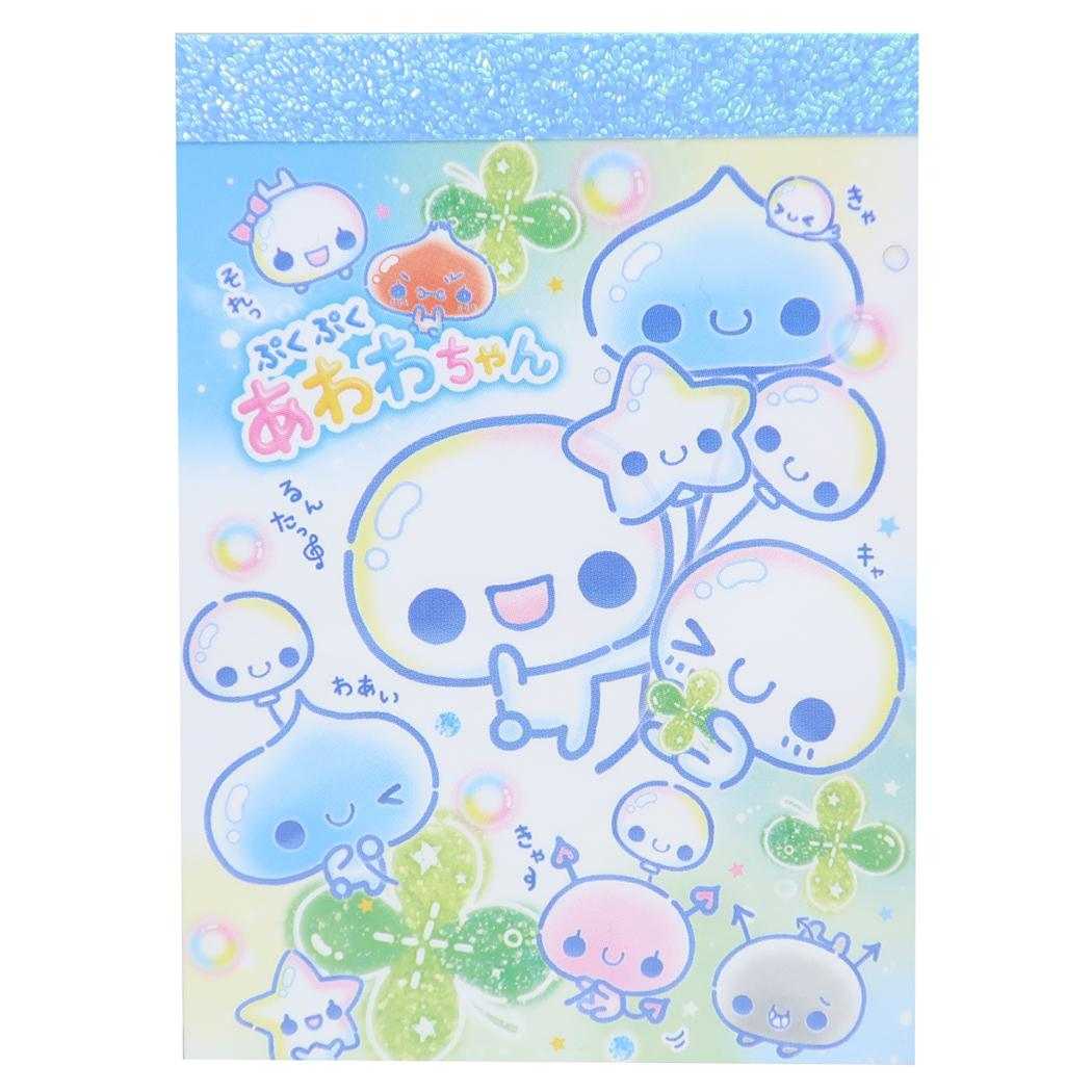 ぷくぷくあわわちゃん メモ帳 メモミニ ミニミニメモ クローバー カミオジャパン
