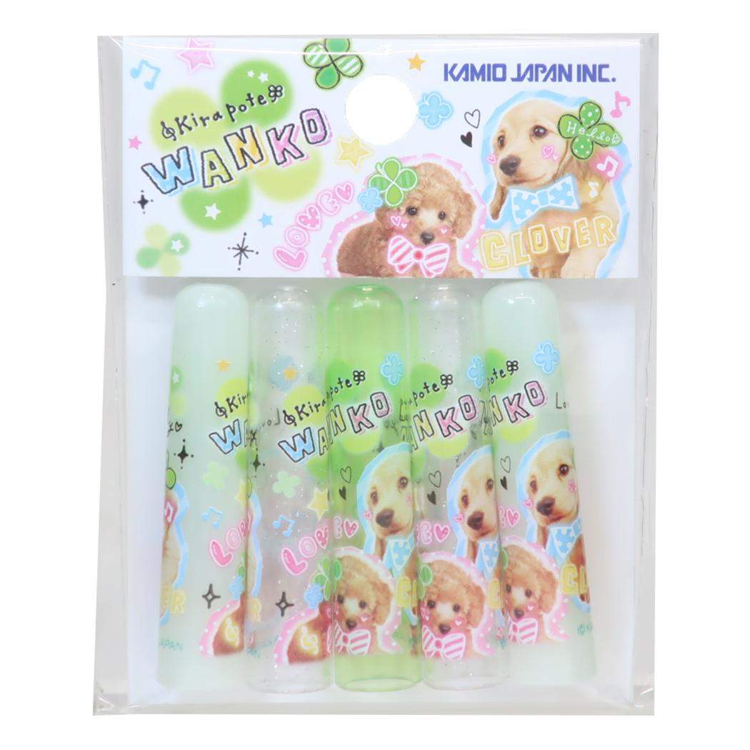 平成ファンシー 鉛筆キャップ えんぴつカバー 5本セット kirapote WANKO カミオジャパン