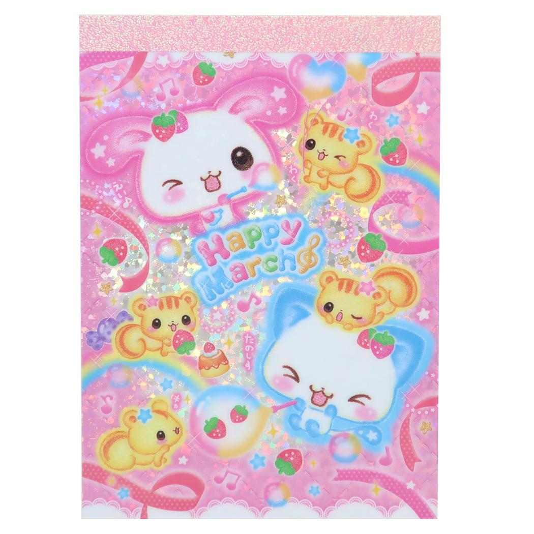 平成ファンシー メモ帳 ホログラム A6 メモ Happy March カミオジャパン