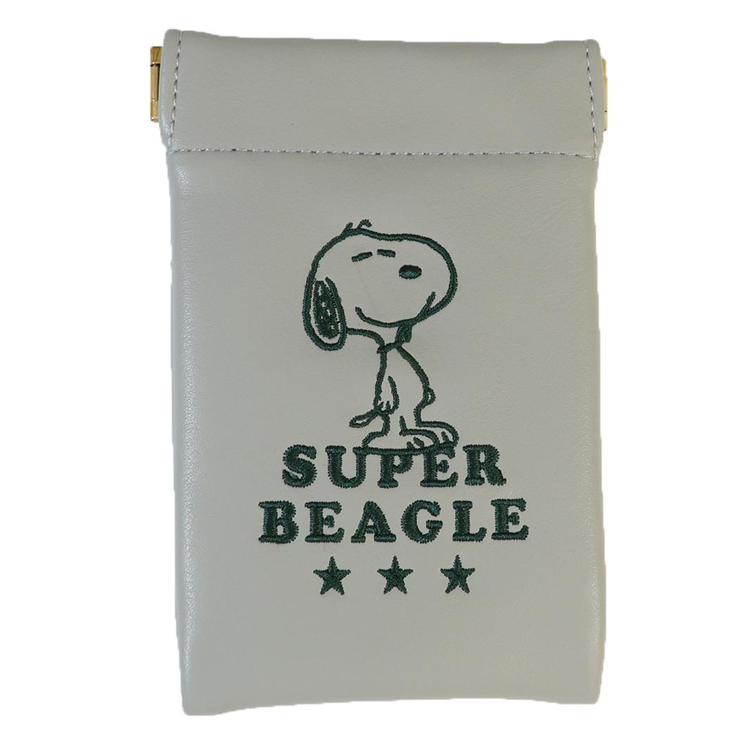 スヌーピー ミニポーチ ばね口ポーチ SUPER BEAGLE ピーナッツ カミオジャパン