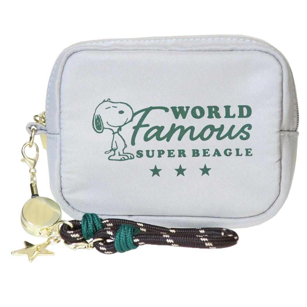 スヌーピー ミニポーチ リール付きミニポーチ SUPER BEAGLE ピーナッツ カミオジャパン
