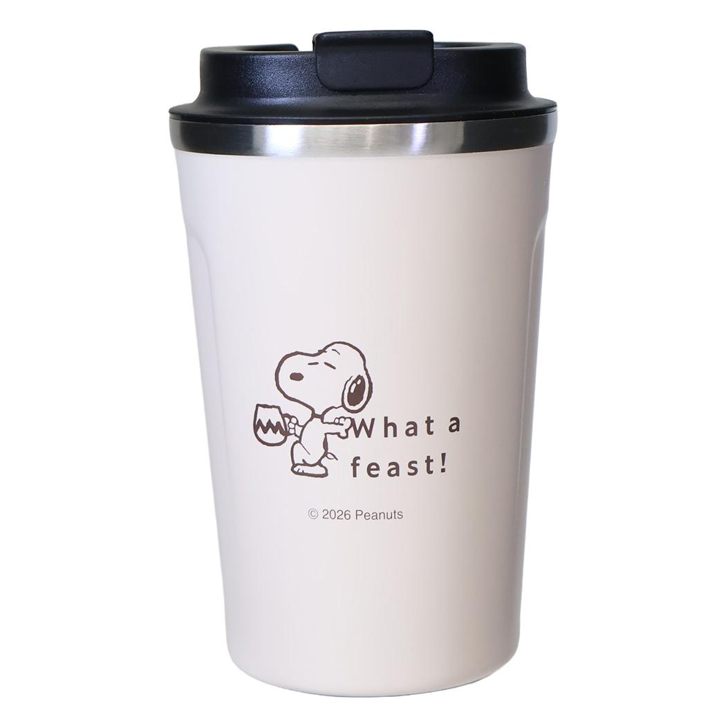 スヌーピー フタ付き保温保冷コップ カフェタンブラー 350ml すごいごちそう ピーナッツ カミオジャパン