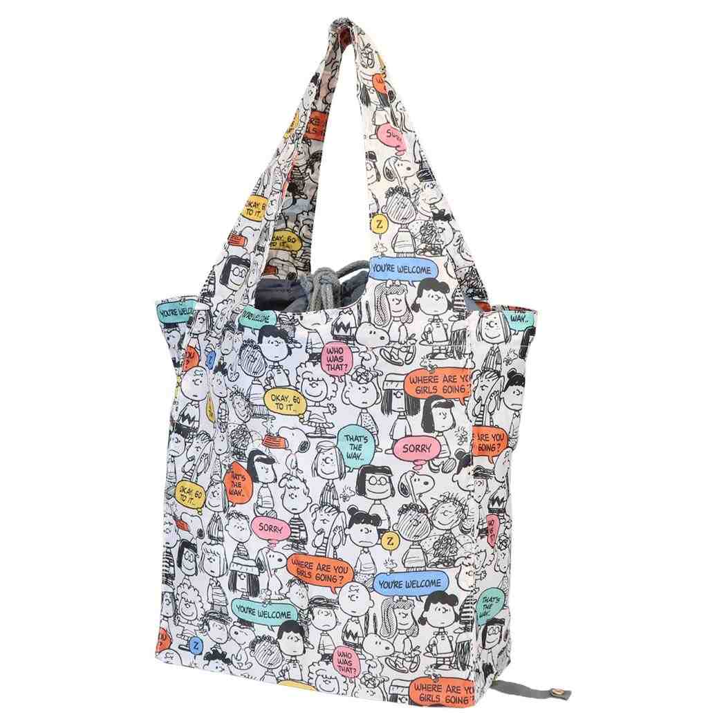 スヌーピー マイバッグ ワイド 底板付 エコバッグ 30L ピーナッツ・ギャング ピーナッツ カミオジャパン