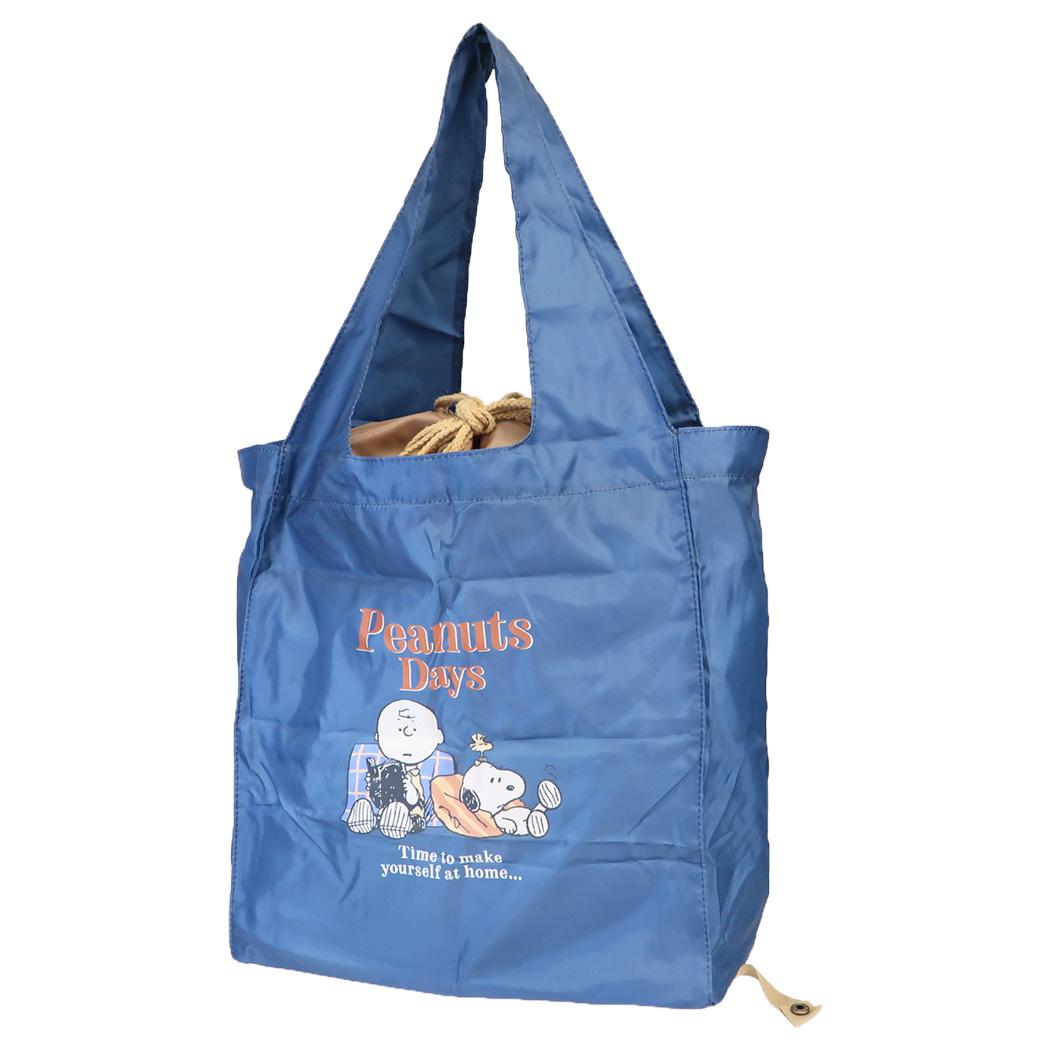 スヌーピー マイバッグ ワイド 底板付 エコバッグ 30L PEACEFUL DAYS ピーナッツ カミオジャパン