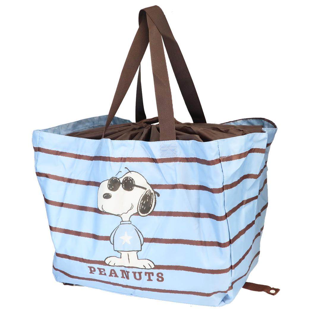 スヌーピー マイバッグ 底板付 エコバッグ レジカゴサイズ 28L Casual Style ピーナッツ カミオジャパン