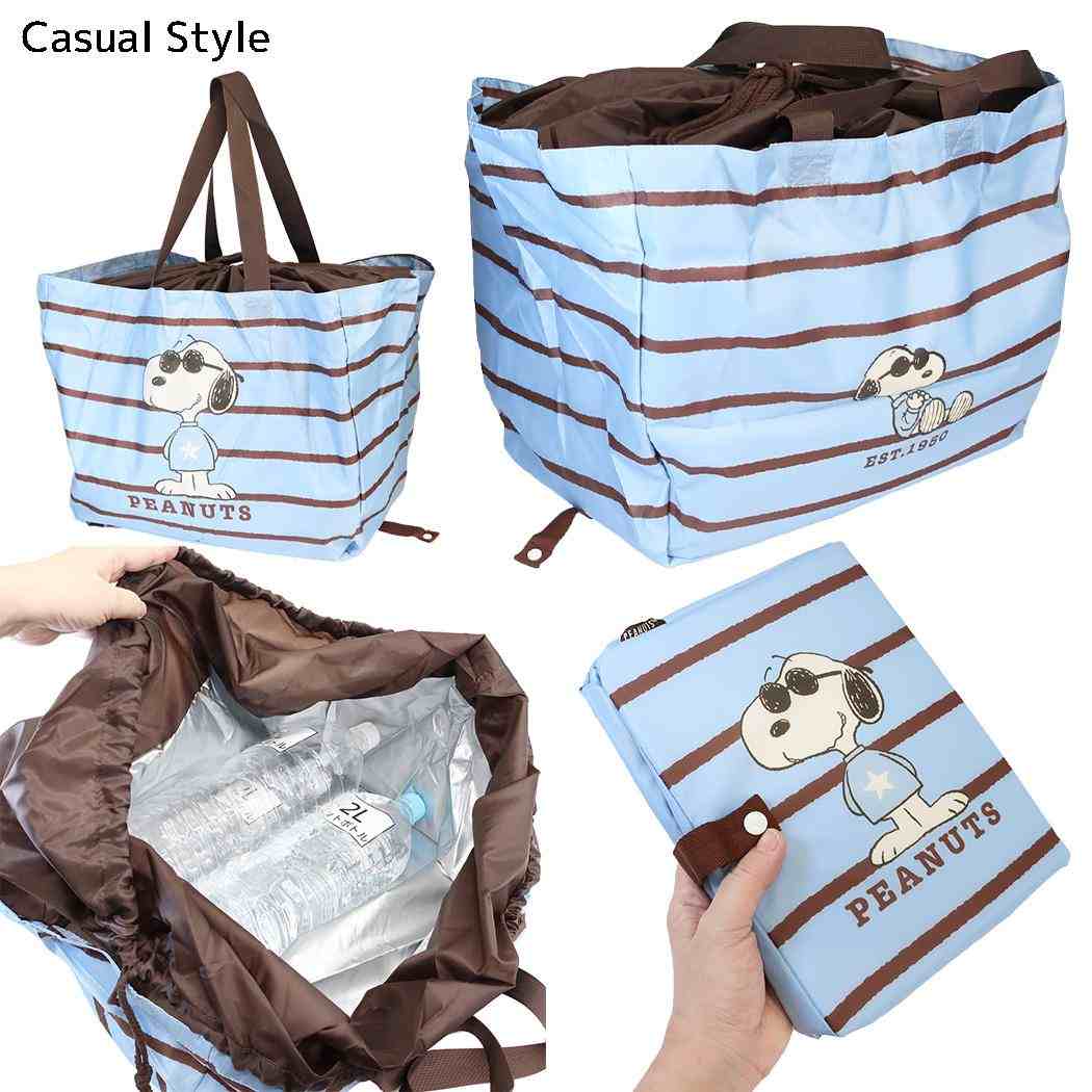 スヌーピー マイバッグ 底板付 エコバッグ レジカゴサイズ 28L Casual Style ピーナッツ カミオジャパン
