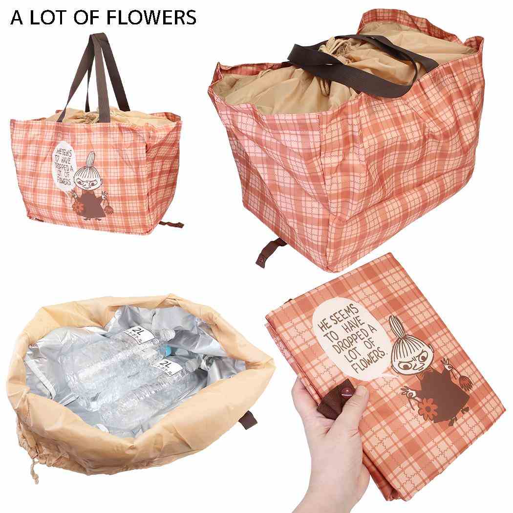 ムーミン マイバッグ 底板付 エコバッグ レジカゴサイズ 28L A LOT OF FLOWERS 北欧 カミオジャパン