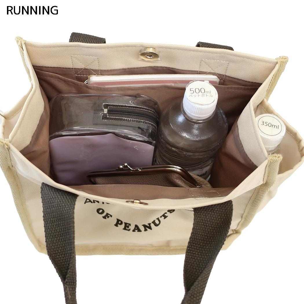 スヌーピー ランチトート パラコード付き ポケット ミニトート RUNNING ピーナッツ カミオジャパン