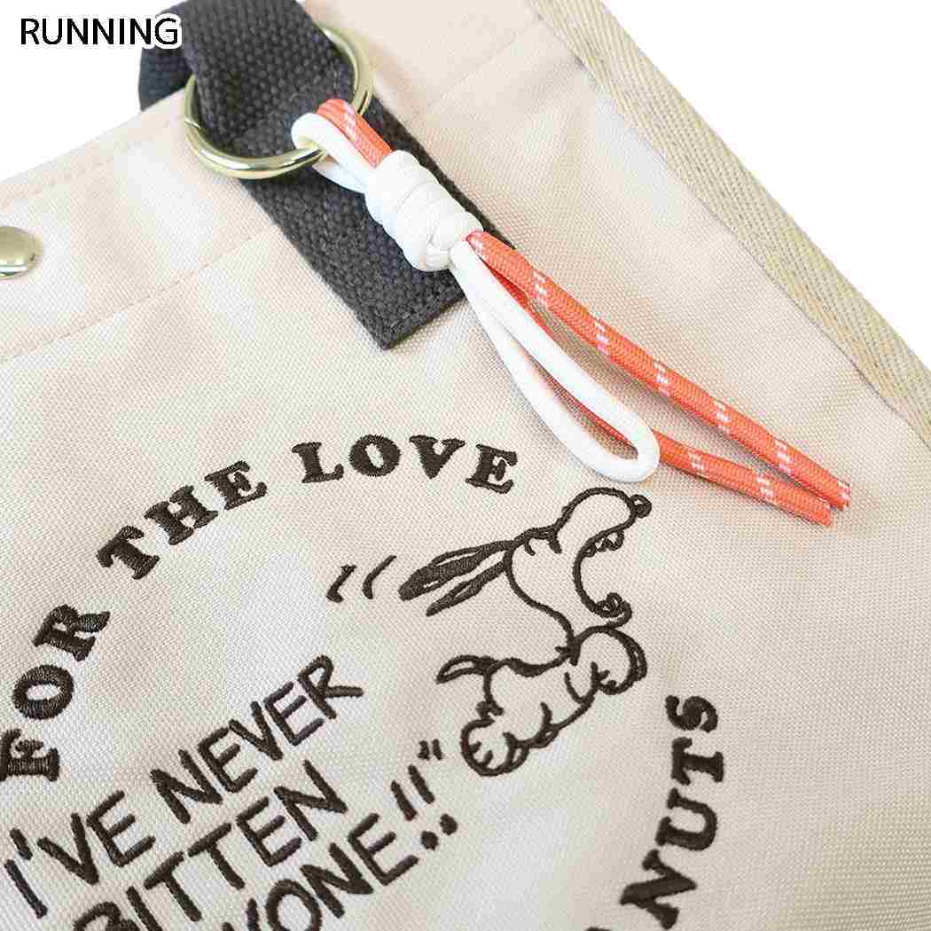 スヌーピー ランチトート パラコード付き ポケット ミニトート RUNNING ピーナッツ カミオジャパン