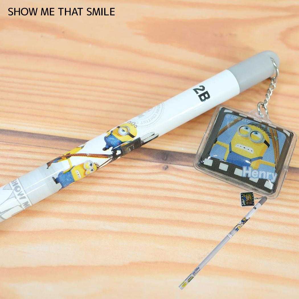 ミニオンズ えんぴつ ドロップチャーム 鉛筆 2B SHOW ME THAT SMILE ユニバーサル映画 カミオジャパン
