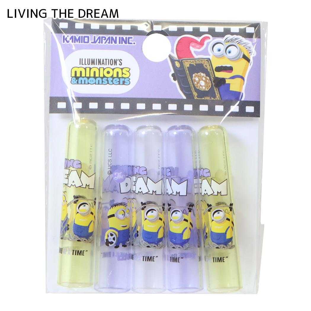 ミニオンズ＆モンスターズ 鉛筆キャップ えんぴつカバー 5本セット LIVING THE DREAM ユニバーサル映画 カミオジャパン