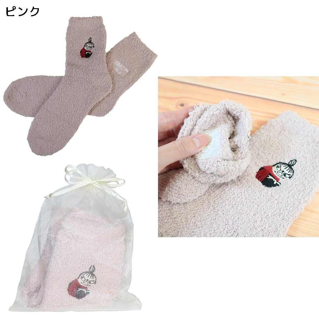 ムーミン 靴下 巾着入りソックス 23-25cm オーガンジー巾着入り ギフト ピンク 北欧 カミオジャパン