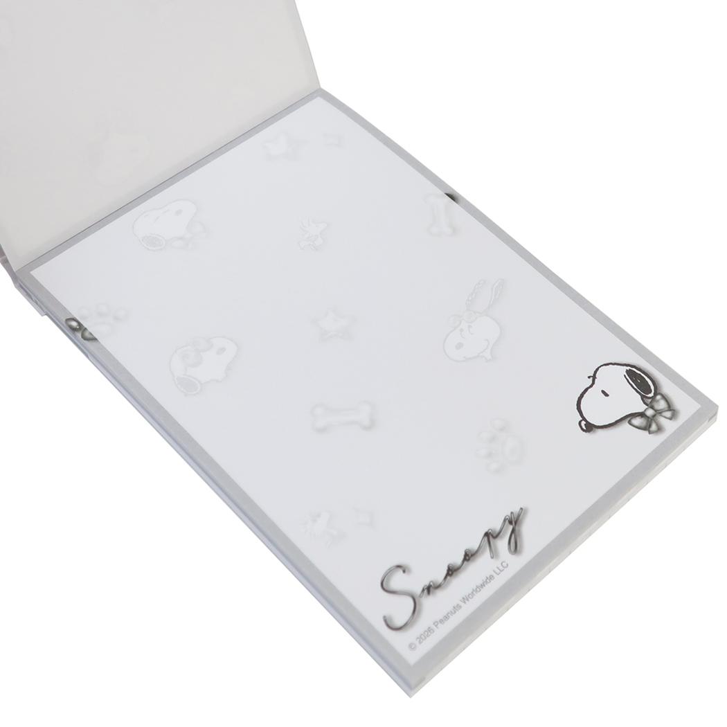 スヌーピー メモ帳 下敷き付きメモ silver mode ピーナッツ カミオジャパン
