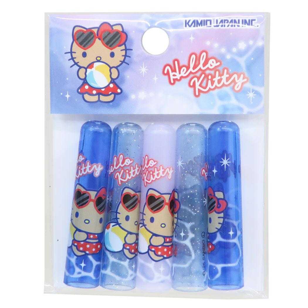 サンリオキャラクターズ 鉛筆キャップ えんぴつカバー5本セット ハローキティ/日焼けデザイン Sanrio カミオジャパン