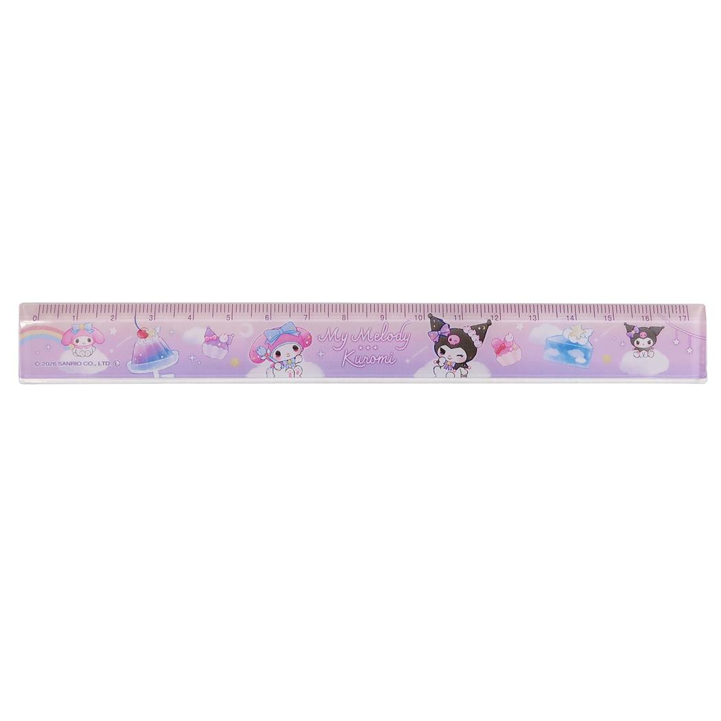 マイメロディ＆クロミ ものさし スリム17cm定規 Starry sweets サンリオ カミオジャパン