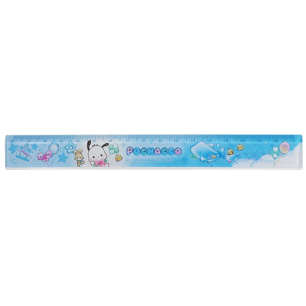 ポチャッコ ものさし スリム17cm定規 ぷかぷか遊園地 サンリオ カミオジャパン