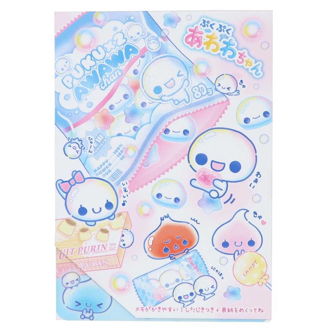 メモ帳 ぷくぷくあわわちゃん 下敷き付き メモ パッケージ カミオジャパン