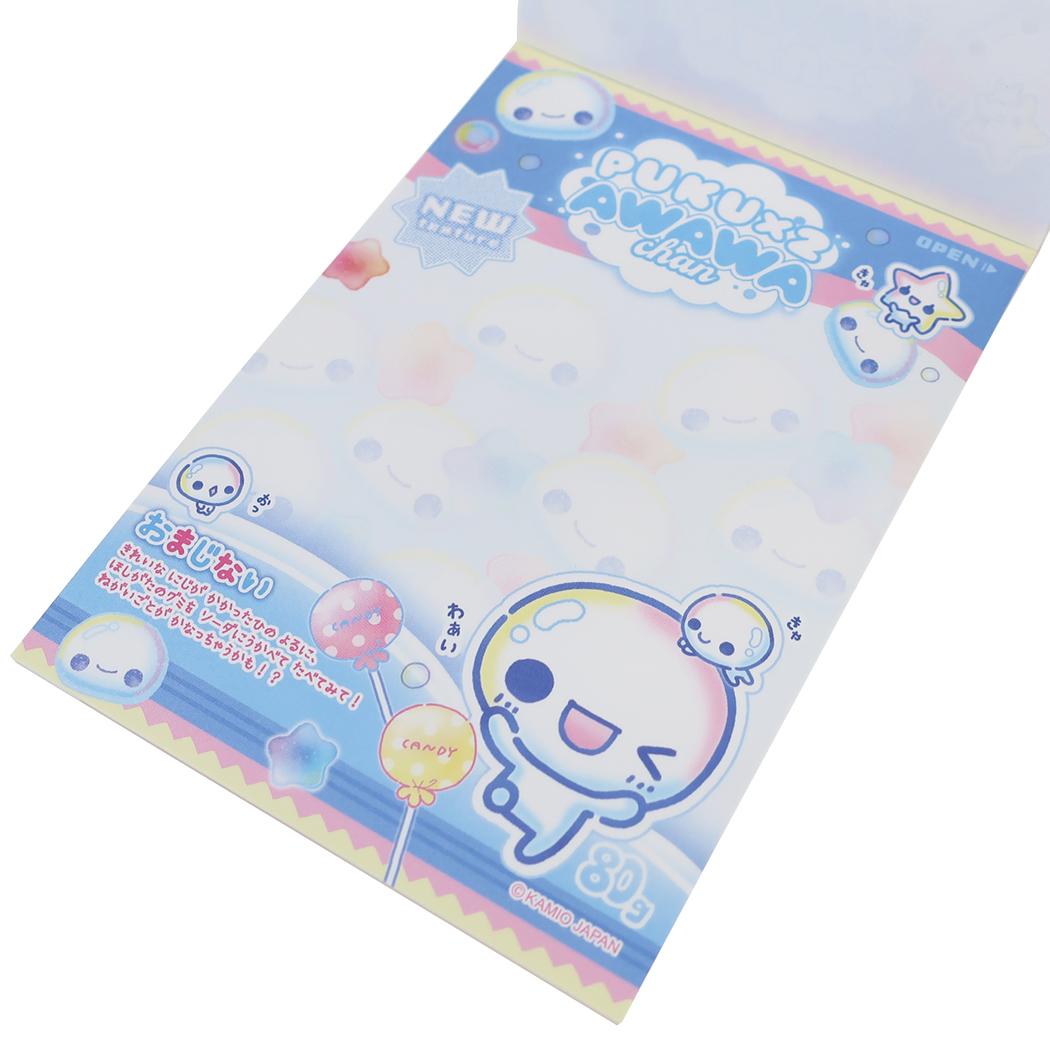 メモ帳 ぷくぷくあわわちゃん 下敷き付き メモ パッケージ カミオジャパン