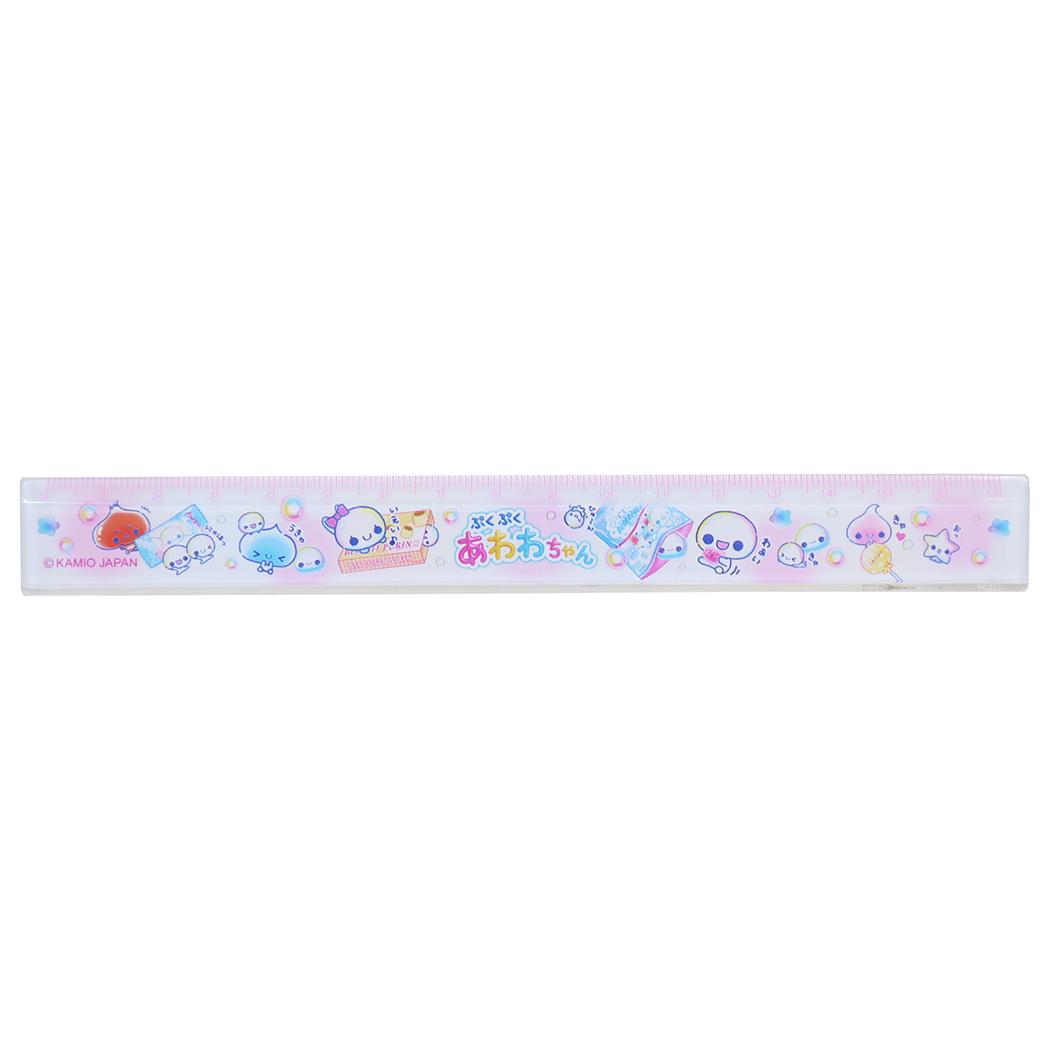 ぷくぷくあわわちゃん ものさし スリム 17cm 定規 パッケージ カミオジャパン