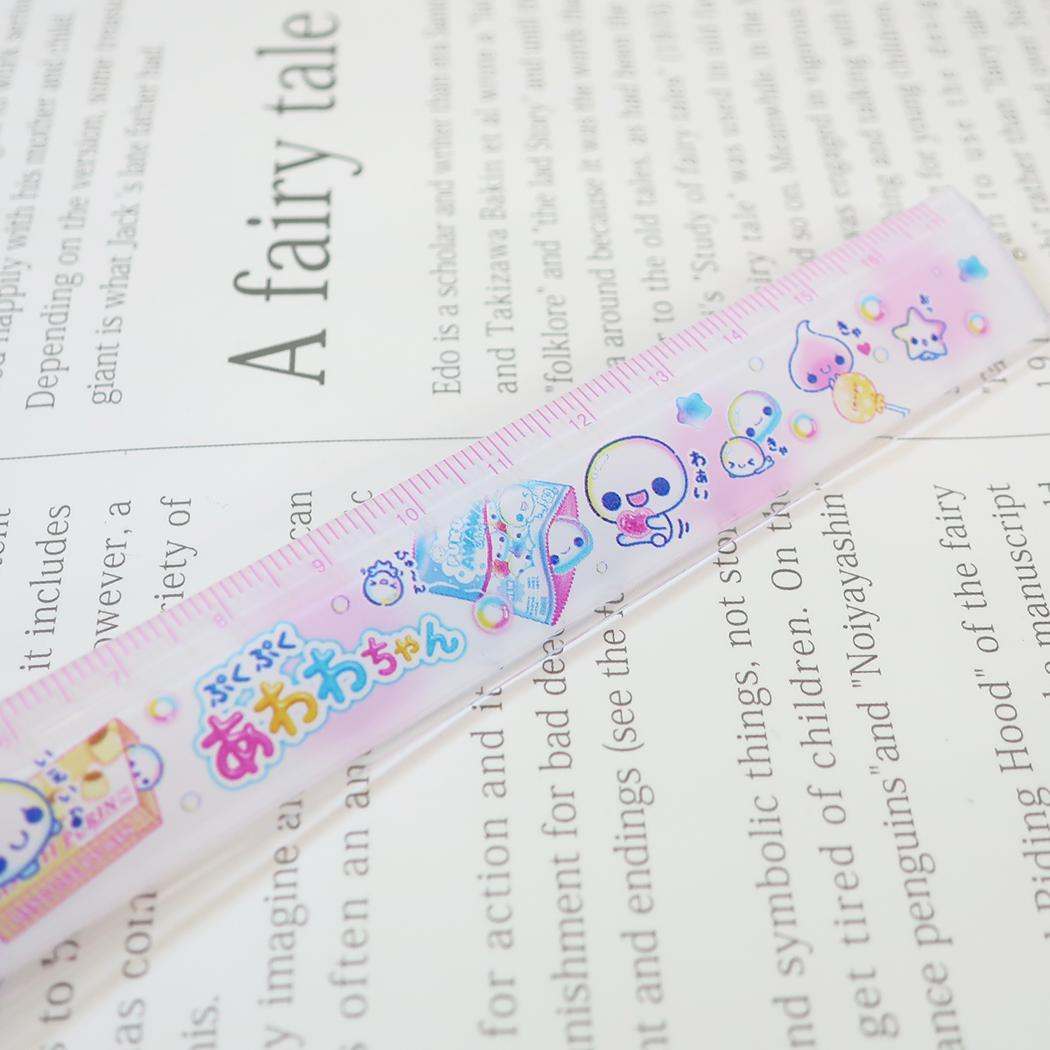 ぷくぷくあわわちゃん ものさし スリム 17cm 定規 パッケージ カミオジャパン