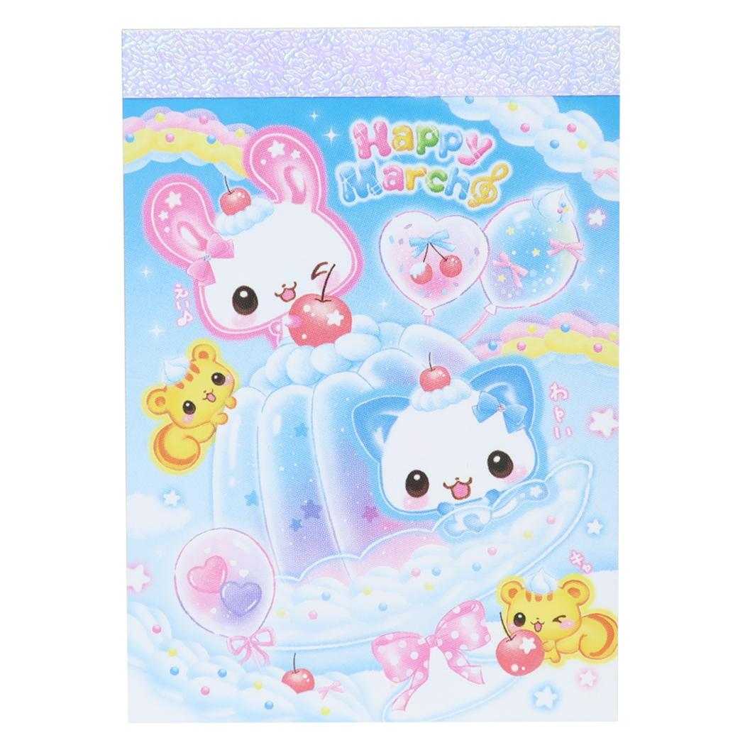 Happy March メモ帳 平成ファンシー ミニメモ ゼリー カミオジャパン