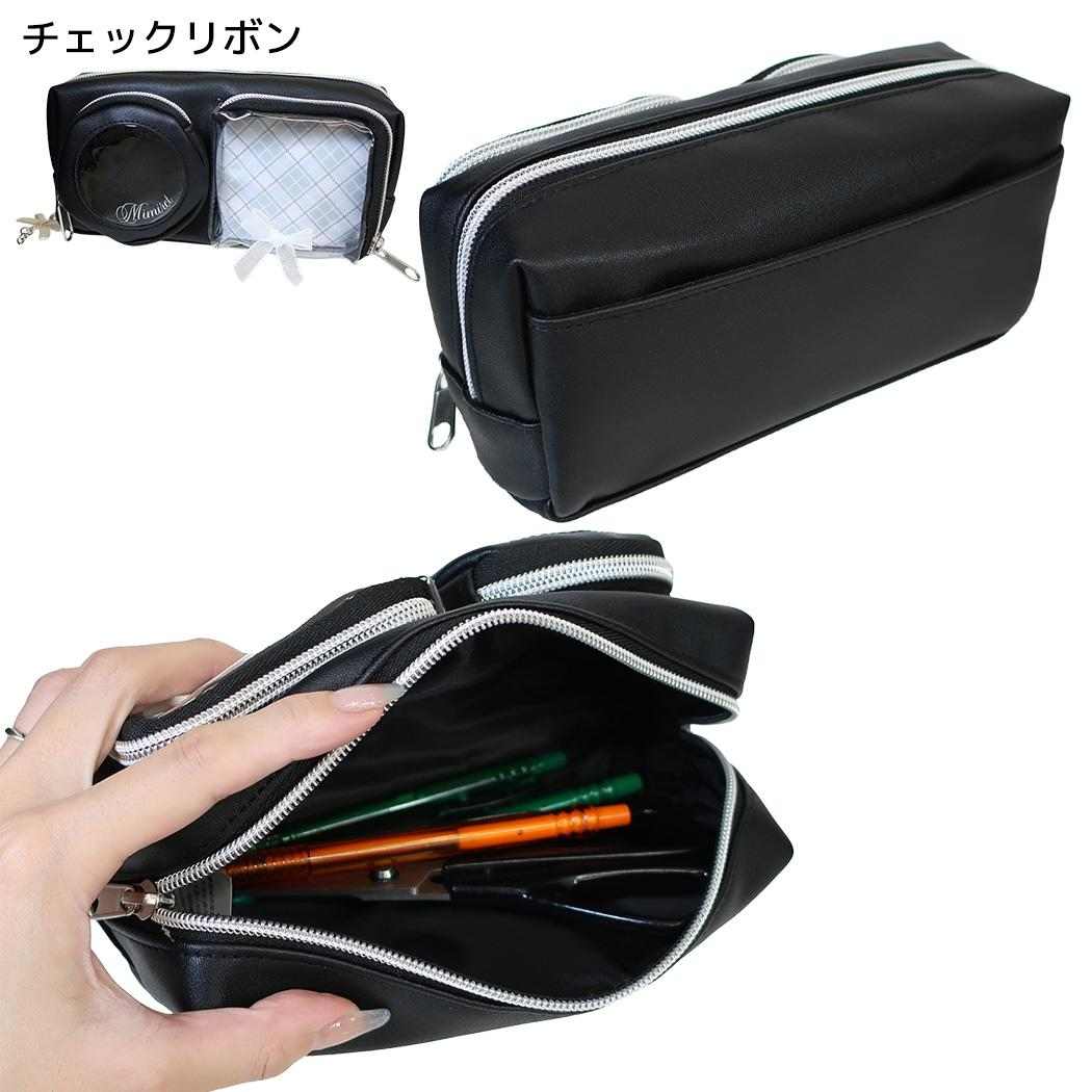 ペンポーチ アークフィットペンケース Mimiret チェックリボン カミオジャパン