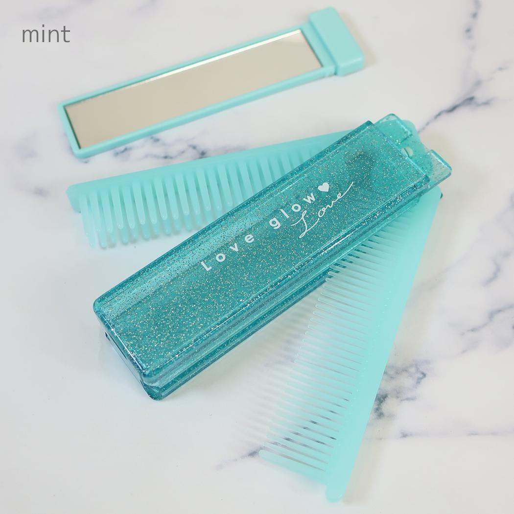 くし MY COLOR COSME マイカラー コスメ ミラー ＆ Wコーム mint カミオジャパン