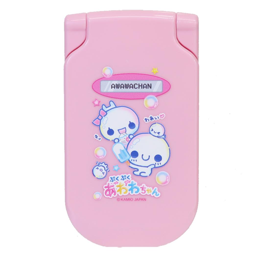 ぷくぷくあわわちゃん 鏡 ガラケー型 コンパクトミラー コーム付き マーケット カミオジャパン