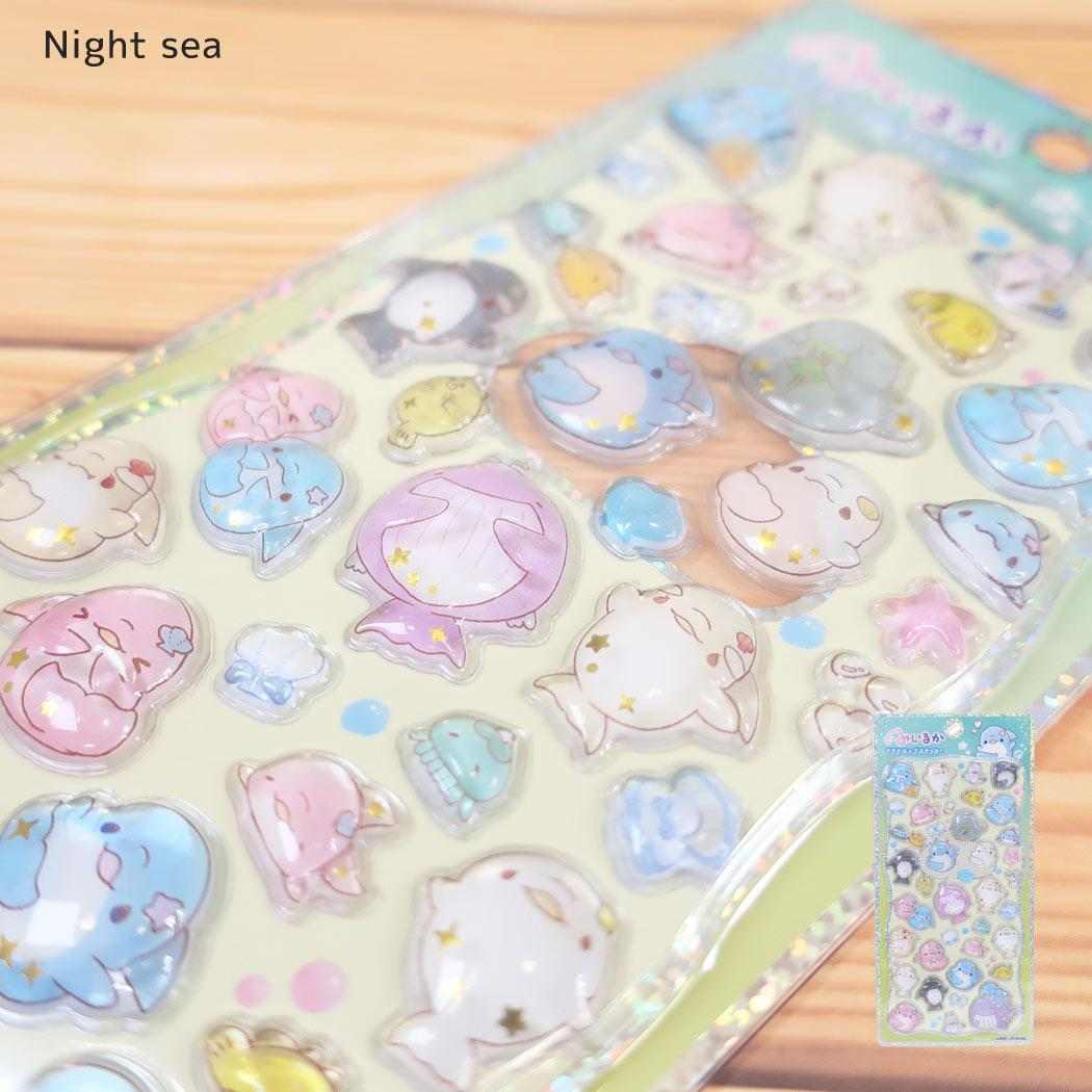 ゆるいるか シールシート プチドロップステッカー Night sea カミオジャパン