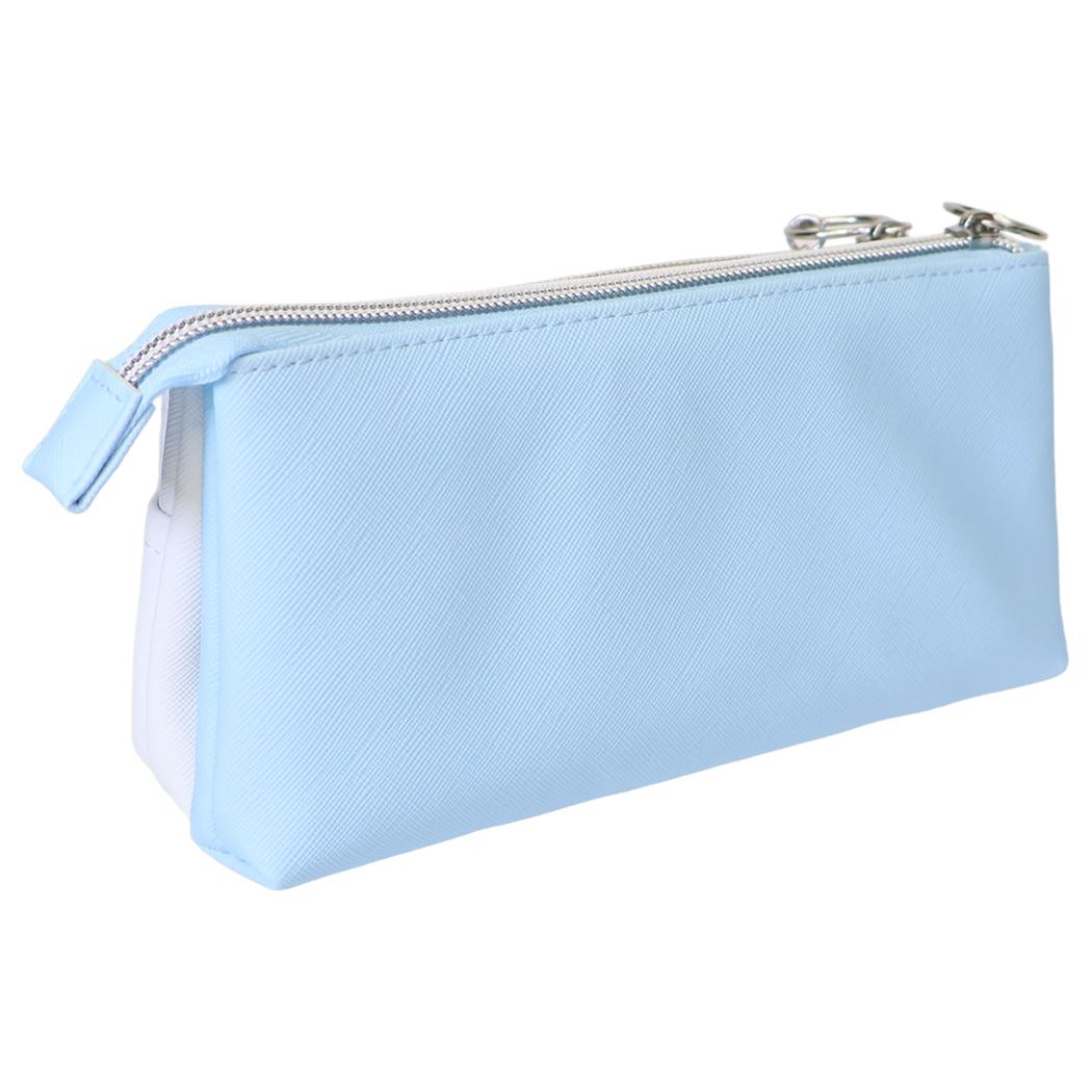 ペンポーチ milky blue サンカクマルチペンケース リボン カミオジャパン