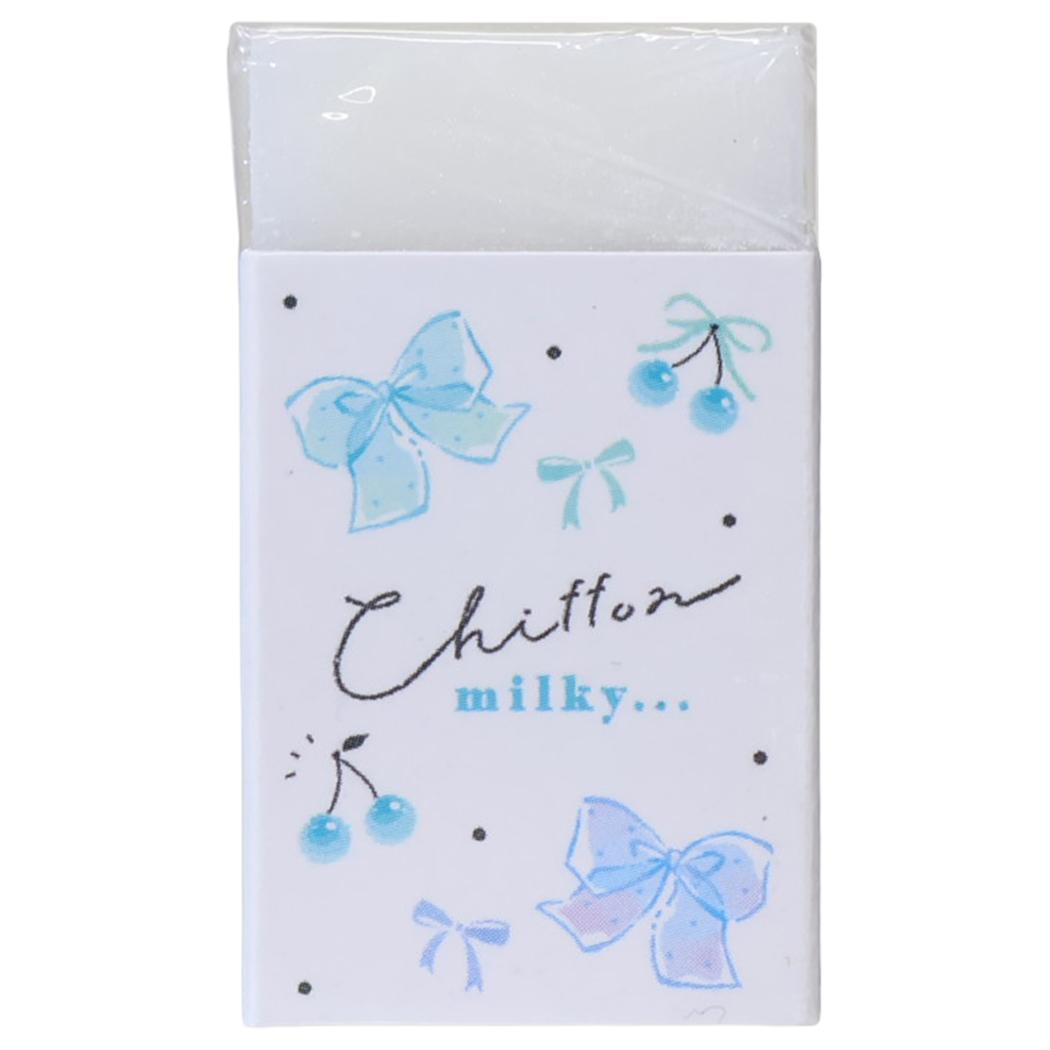 消しゴム milky blue まとまる消しゴム リボン カミオジャパン