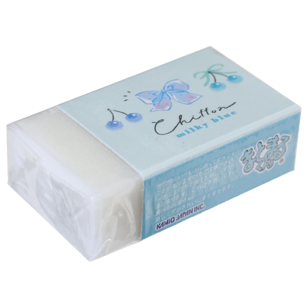 消しゴム milky blue まとまる消しゴム リボン カミオジャパン