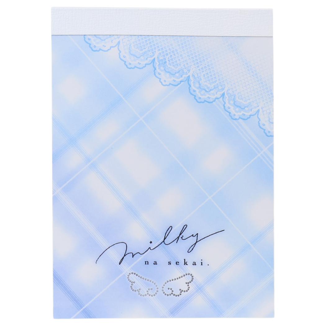 メモ帳 milky blue ミニメモ チェック カミオジャパン