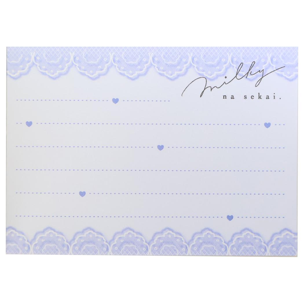 メモ帳 milky blue ミニメモ チェック カミオジャパン