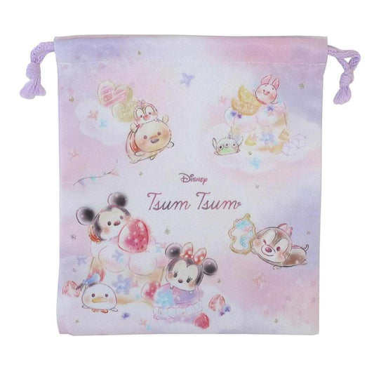 マチ付き巾着 巾着袋 ディズニーツムツム 新入学 ディズニー カミオジャパン ランチメール便可