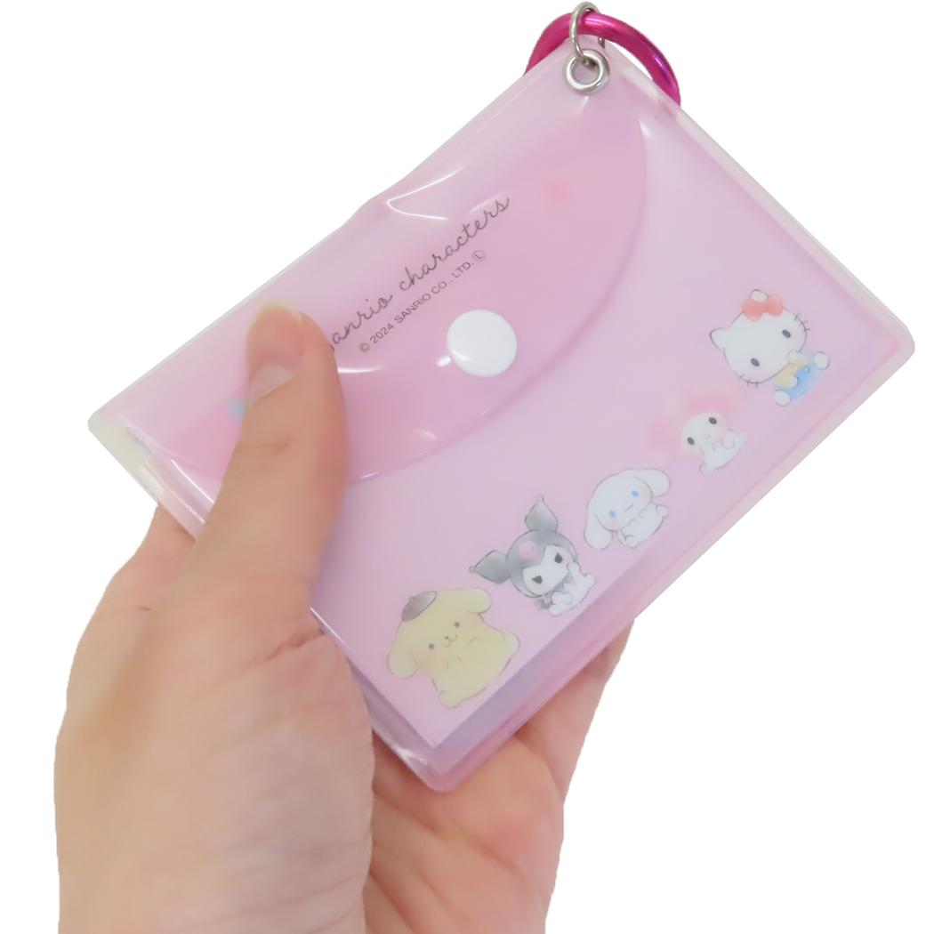カラビナケースつきふせん 付箋 サンリオキャラクターズ ピンク サンリオ カミオジャパン 事務用品 新学期準備文具 付せん 小物入れ メール便可