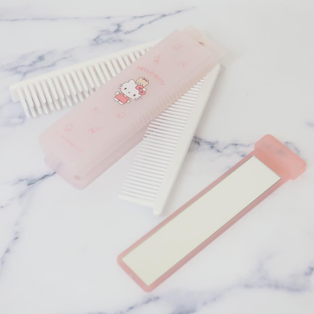 折りたたみブラシ＆コーム ヘアブラシ ハローキティ サンリオ カミオジャパン プレゼント メール便可