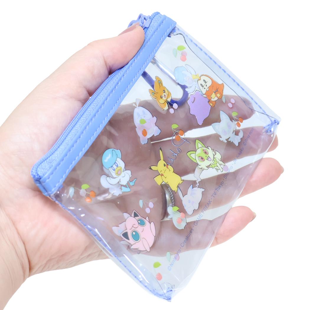 ポケットモンスター クリアポーチ カラビナ付きミニポーチ チェリーチラシ ポケモン カミオジャパン 小物入れ キャラクター グッズ メール便可 シネマコレクション