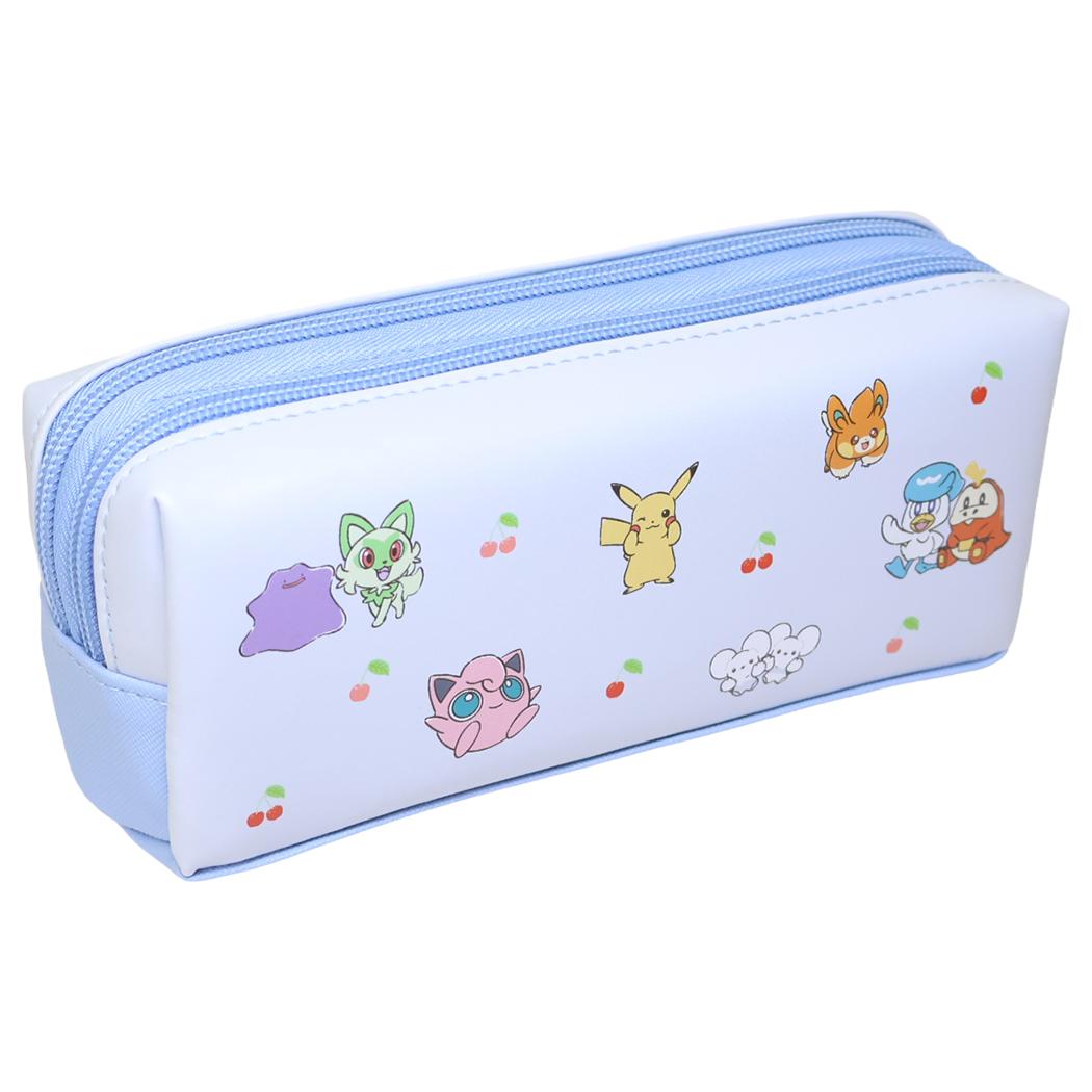 ポケットモンスター ペンポーチ ツインファスナーマルチケース チェリーチラシ ポケモン カミオジャパン 筆箱 新学期準備文具 大容量 かわいい キャラクター グッズ シネマコレクション