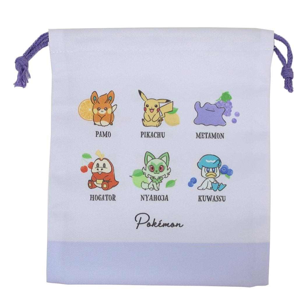 ポケットモンスター 巾着袋 マチ付き巾着 フルーツいっぱい ポケモン カミオジャパン 新学期準備 キャラクター グッズ メール便可 シネマコレクション