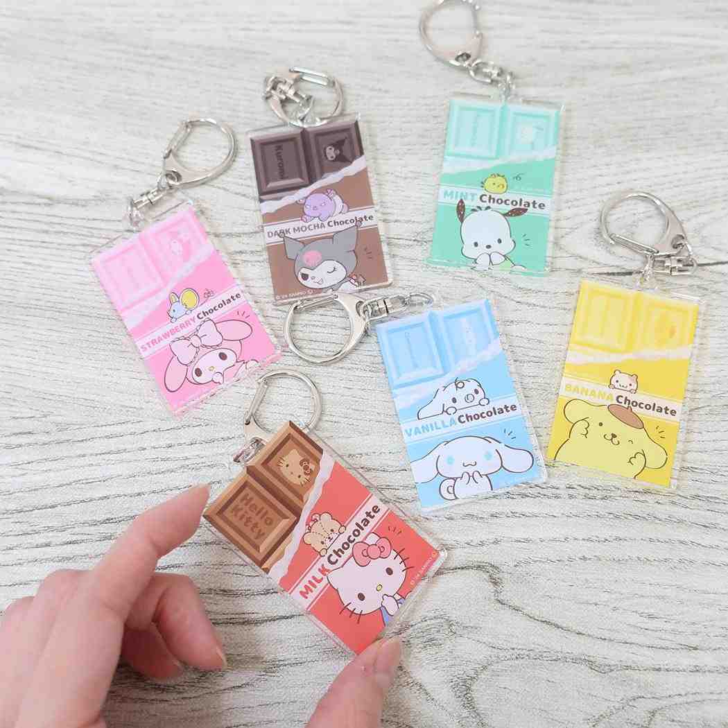 ポチャッコ キーリング 香り付きアクリルキーホルダー チョコレート サンリオ カミオジャパン コレクション雑貨 キャラクター グッズ メール便可 シネマコレクション