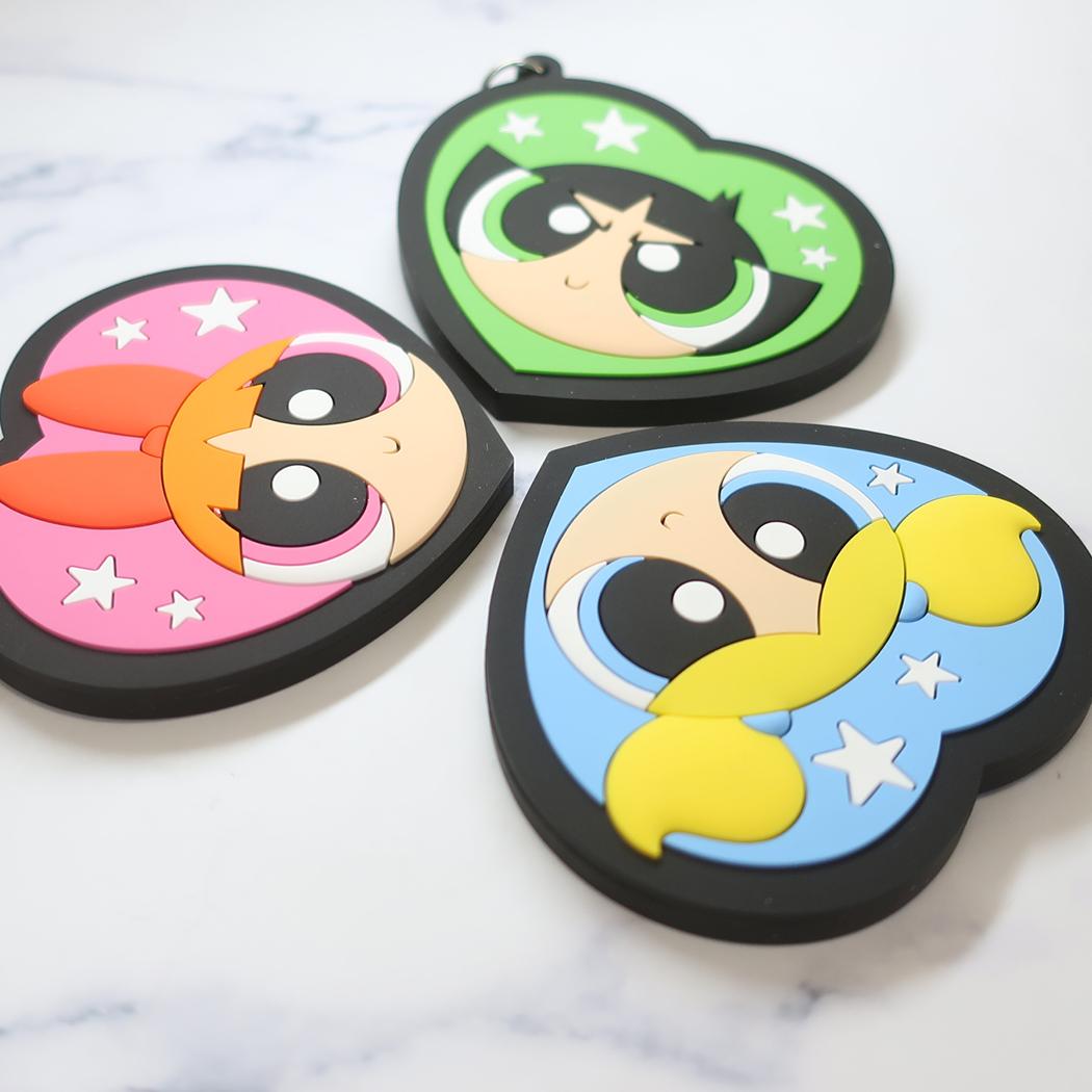 パワーパフガールズ キーリング ラバーミラーキーホルダー ブロッサム カミオジャパン かわいい キャラクター グッズ メール便可 シネマコレクション