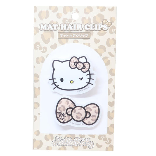 ハローキティ ヘアアクセ マットヘアクリップ ギャルキティ ブラウン サンリオ カミオジャパン 前髪クリップ 洗顔 メイク キャラクター グッズ メール便可 シネマコレクション