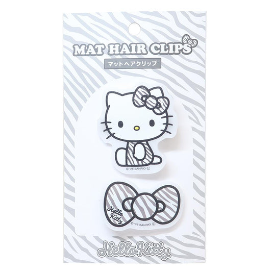 ハローキティ ヘアアクセ マットヘアクリップ ギャルキティ ゼブラ サンリオ カミオジャパン 前髪クリップ 洗顔 メイク キャラクター グッズ メール便可 シネマコレクション
