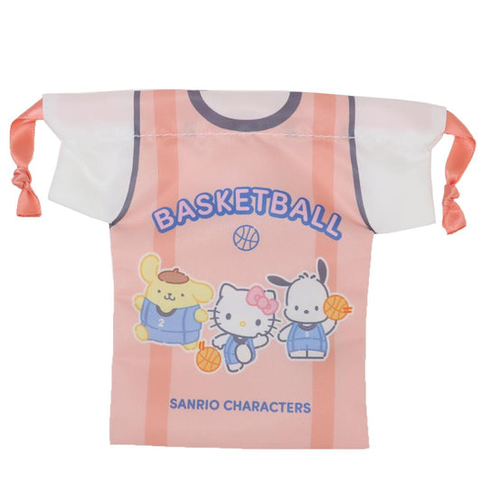 サンリオキャラクターズ 巾着袋 ユニフォーム巾着 きんちゃくポーチ バスケットボール部 サンリオ部活 サンリオ カミオジャパン 小物入れ キャラクター グッズ メール便可 シネマコレクション