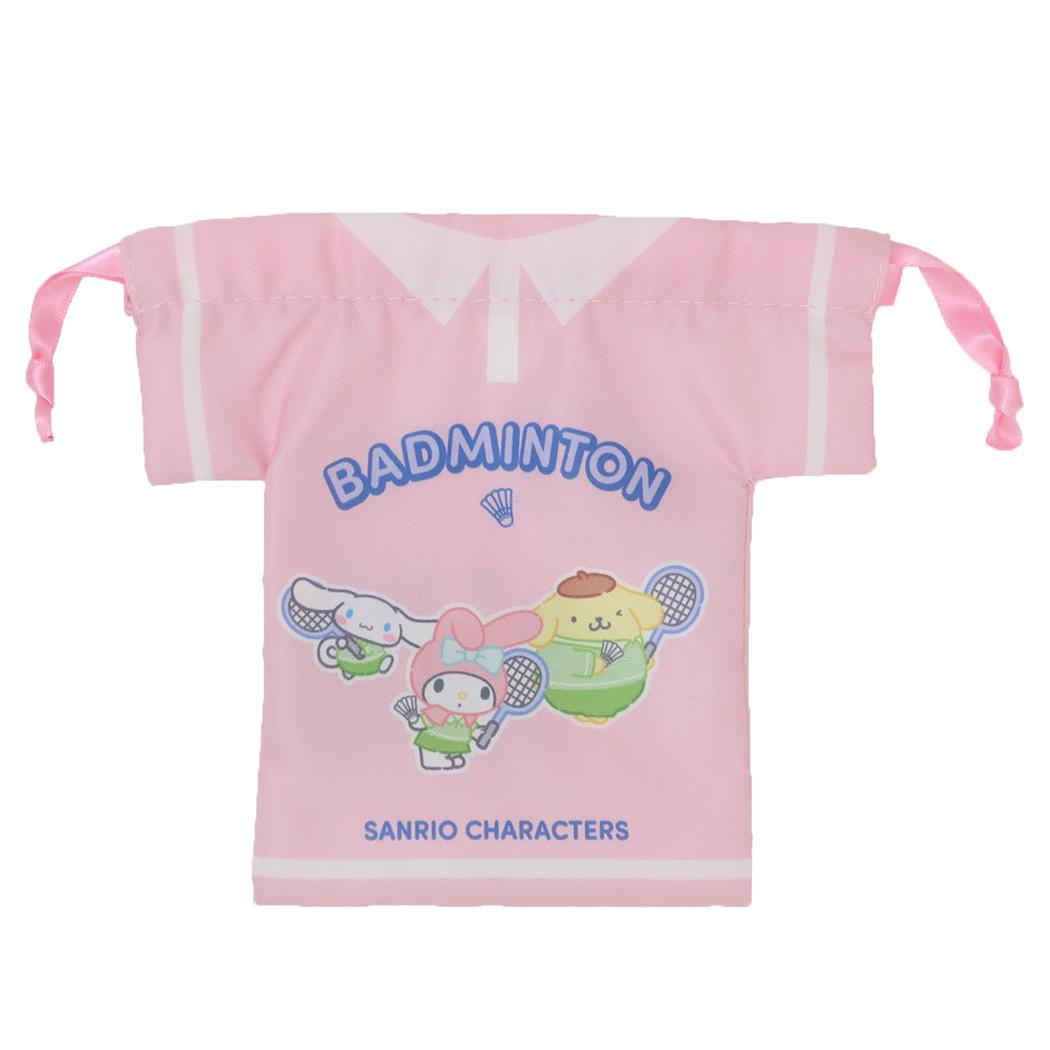 サンリオキャラクターズ 巾着袋 ユニフォーム巾着 きんちゃくポーチ バドミントン部 サンリオ部活 サンリオ カミオジャパン 小物入れ キャラクター グッズ メール便可 シネマコレクション