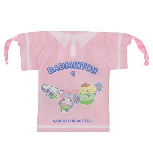 サンリオキャラクターズ 巾着袋 ユニフォーム巾着 きんちゃくポーチ バドミントン部 サンリオ部活 サンリオ カミオジャパン 小物入れ キャラクター グッズ メール便可 シネマコレクション