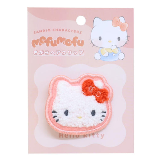 ハローキティ ヘアアクセ MOFUMOFUさがらヘアクリップ サンリオ カミオジャパン サガラ刺繍 前髪クリップ キャラクター グッズ メール便可 シネマコレクション