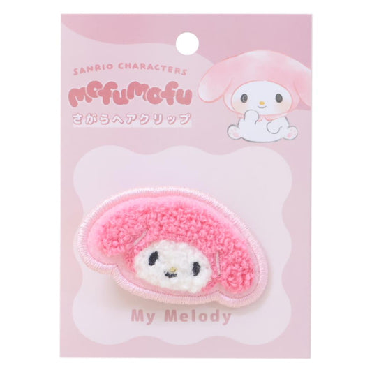 マイメロディ ヘアアクセ MOFUMOFUさがらヘアクリップ サンリオ カミオジャパン サガラ刺繍 前髪クリップ キャラクター グッズ メール便可 シネマコレクション